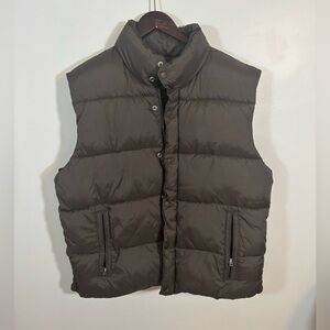Old Navy Puffer Vest Brown Quilted Zip Front Pockets Size Large Men’s Outerwear